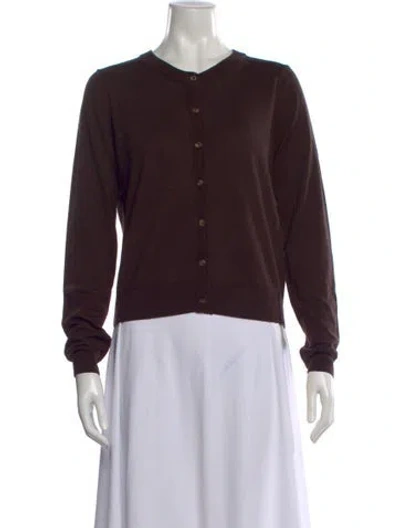 Pre-owned La Ligne Silk Crew Neck Sweater In Brown