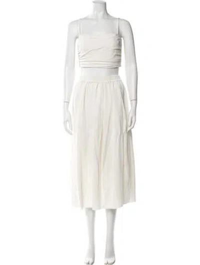 Pre-owned La Ligne Silk Dress Set In Neutral