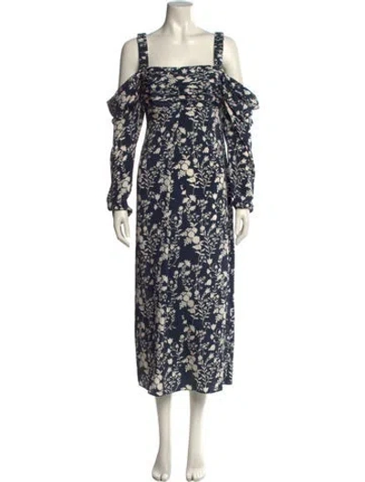 Pre-owned La Ligne Silk Knee-length Dress In Blue