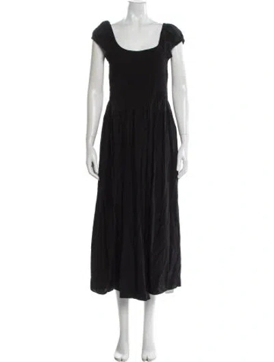 Pre-owned La Ligne Silk Long Dress In Black