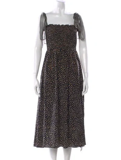 Pre-owned La Ligne Silk Long Dress In Black