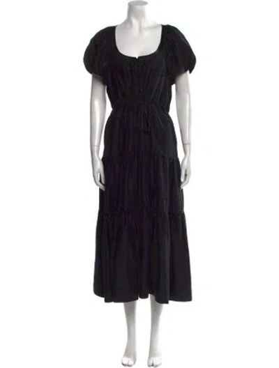 Pre-owned La Ligne Silk Long Dress In Black