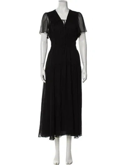 Pre-owned La Ligne Silk Long Dress In Black