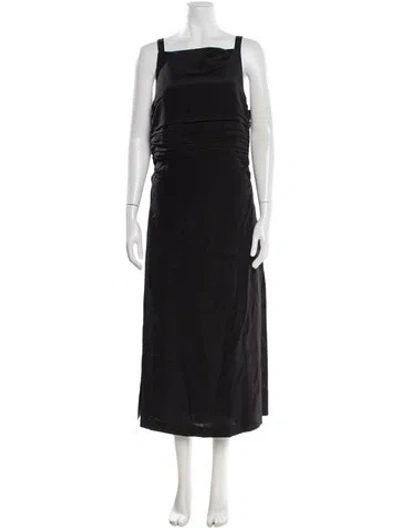 Pre-owned La Ligne Silk Long Dress In Black