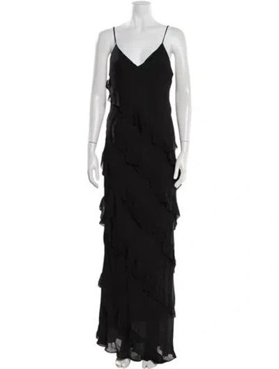 Pre-owned La Ligne Silk Long Dress In Black