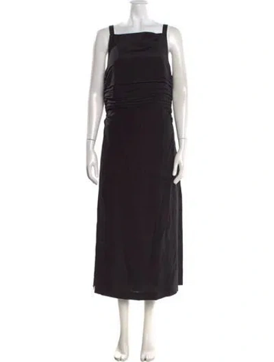 Pre-owned La Ligne Silk Long Dress In Black