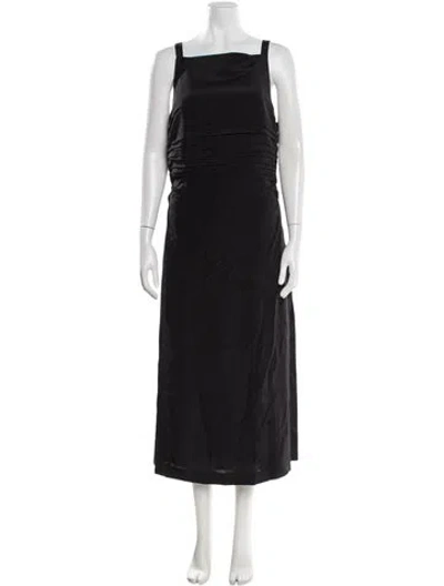 Pre-owned La Ligne Silk Long Dress In Black