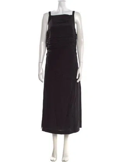 Pre-owned La Ligne Silk Long Dress In Black