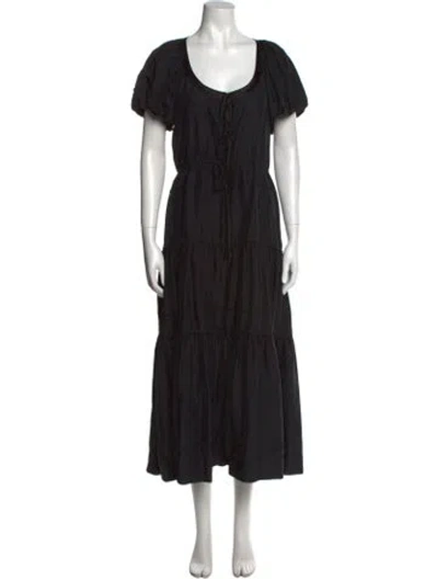 Pre-owned La Ligne Silk Long Dress In Black