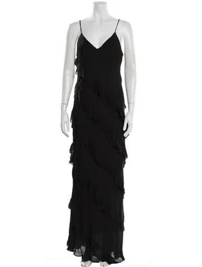 Pre-owned La Ligne Silk Long Dress In Black