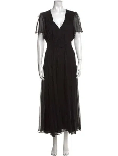 Pre-owned La Ligne Silk Long Dress In Black
