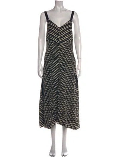 Pre-owned La Ligne Silk Long Dress In Black