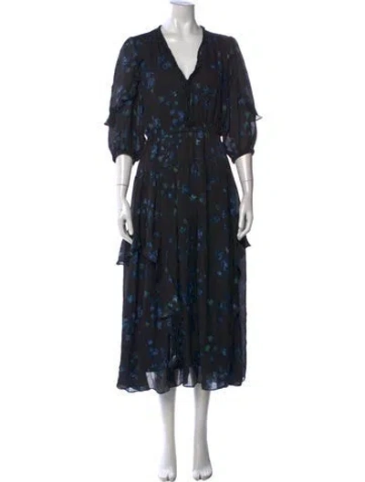 Pre-owned La Ligne Silk Long Dress In Black
