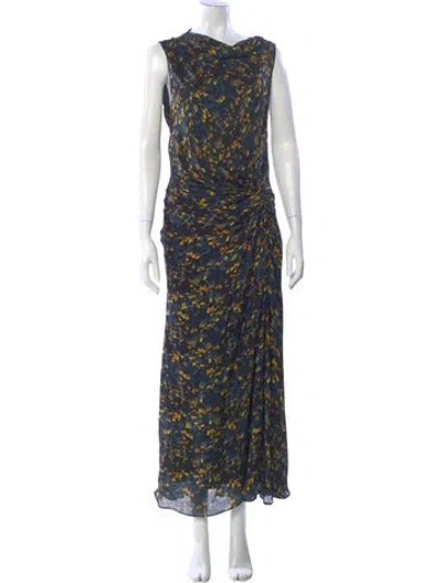 Pre-owned La Ligne Silk Long Dress In Blue