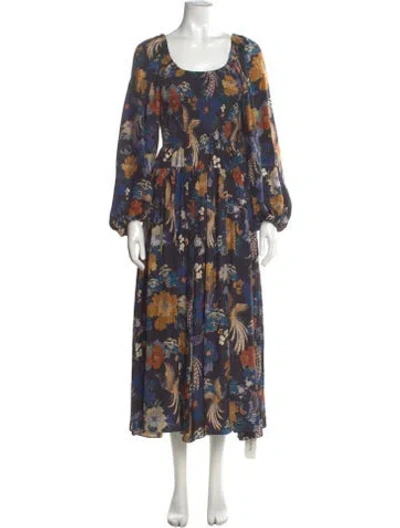 Pre-owned La Ligne Silk Long Dress In Blue