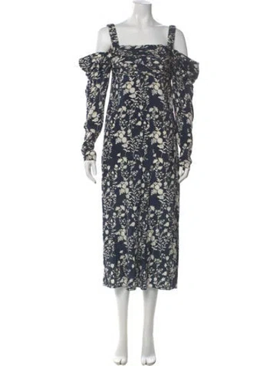 Pre-owned La Ligne Silk Long Dress In Blue