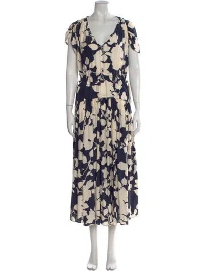 Pre-owned La Ligne Silk Long Dress In Blue