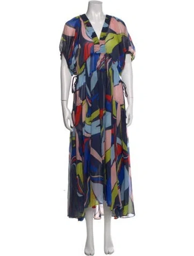 Pre-owned La Ligne Silk Long Dress In Blue