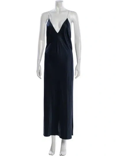Pre-owned La Ligne Silk Long Dress In Blue