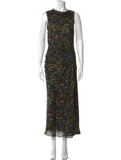 Pre-owned La Ligne Silk Long Dress In Blue