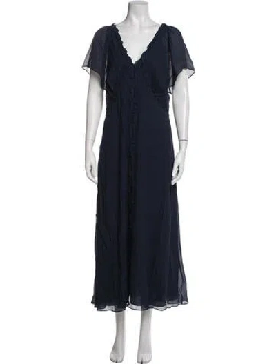 Pre-owned La Ligne Silk Long Dress In Blue