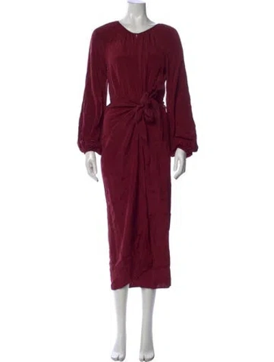 Pre-owned La Ligne Silk Long Dress In Burgundy