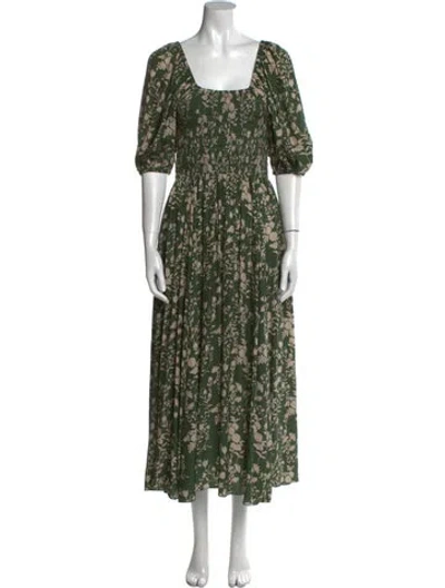 Pre-owned La Ligne Silk Long Dress In Green