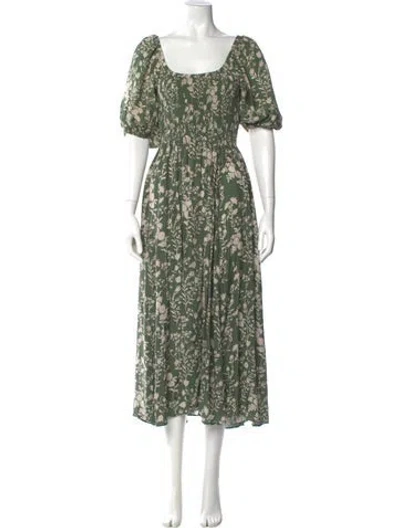 Pre-owned La Ligne Silk Long Dress In Green