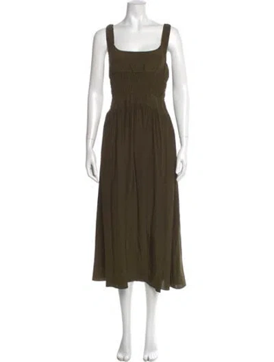 Pre-owned La Ligne Silk Long Dress In Green