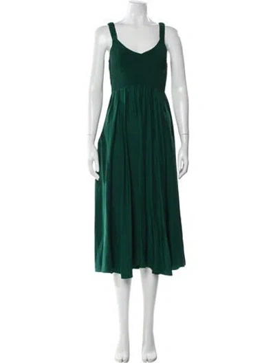 Pre-owned La Ligne Silk Long Dress In Green