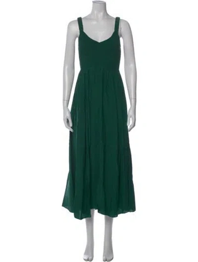 Pre-owned La Ligne Silk Long Dress In Green