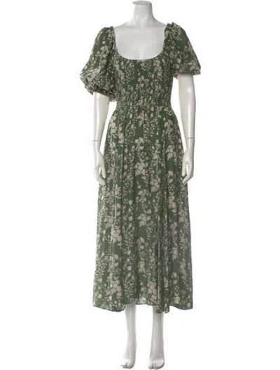 Pre-owned La Ligne Silk Long Dress In Green