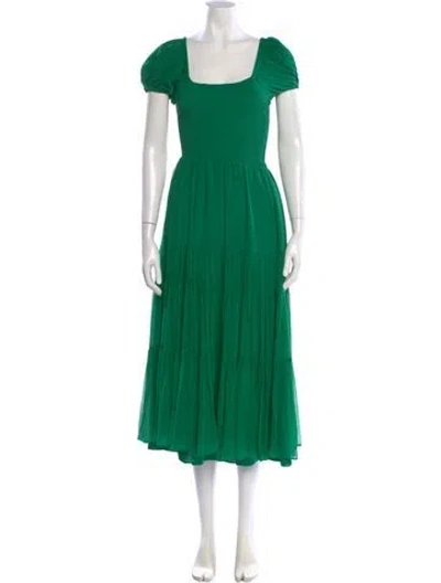 Pre-owned La Ligne Silk Long Dress In Green