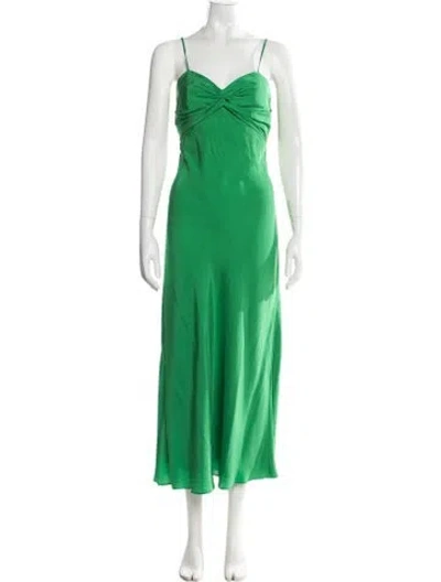 Pre-owned La Ligne Silk Long Dress In Green