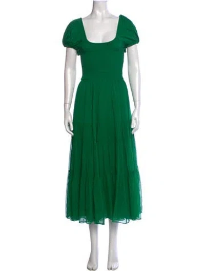 Pre-owned La Ligne Silk Long Dress In Green