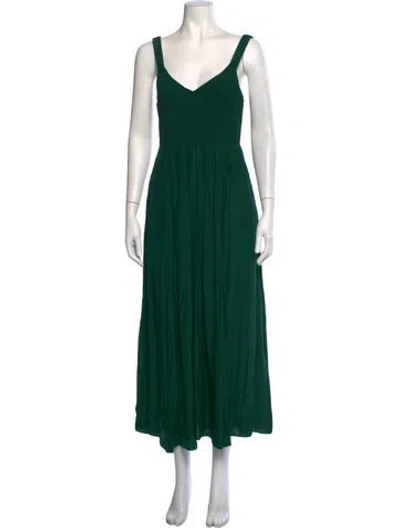 Pre-owned La Ligne Silk Long Dress In Green
