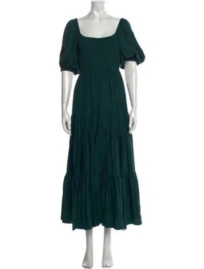 Pre-owned La Ligne Silk Long Dress In Green