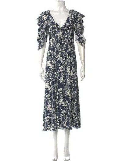 Pre-owned La Ligne Silk Long Dress In Multi