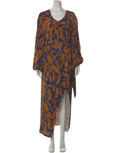 Pre-owned La Ligne Silk Long Dress In Multi