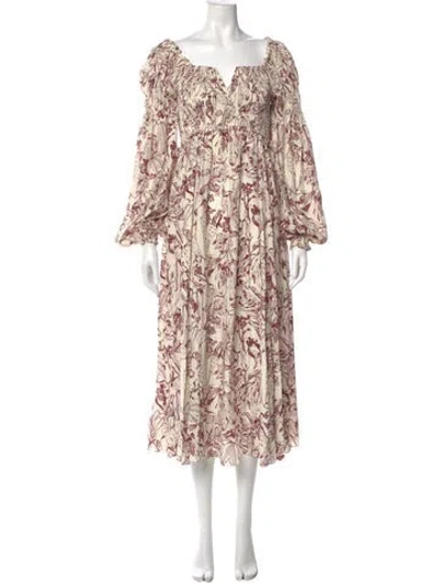 Pre-owned La Ligne Silk Long Dress In Neutral