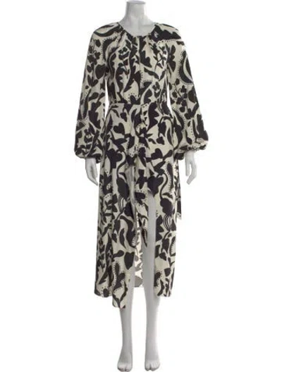 Pre-owned La Ligne Silk Long Dress In Neutral