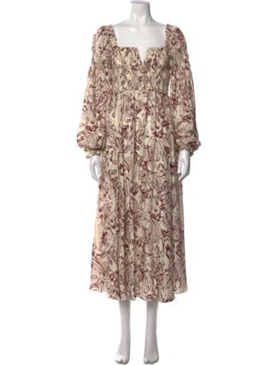 Pre-owned La Ligne Silk Long Dress In Neutral