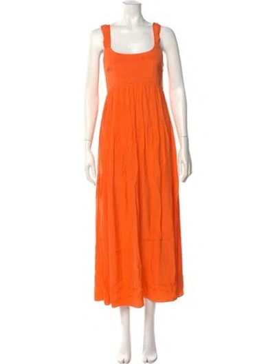Pre-owned La Ligne Silk Long Dress In Orange
