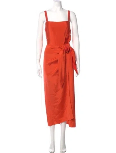Pre-owned La Ligne Silk Long Dress In Orange