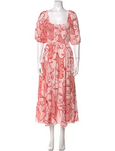 Pre-owned La Ligne Silk Long Dress In Pink