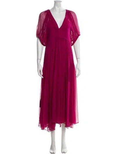 Pre-owned La Ligne Silk Long Dress In Pink