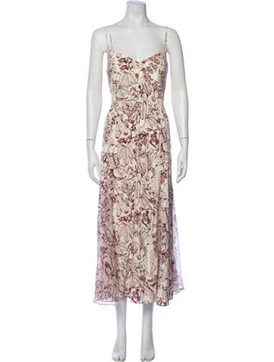 Pre-owned La Ligne Silk Long Dress In Purple