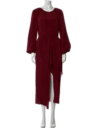 Pre-owned La Ligne Silk Long Dress In Red