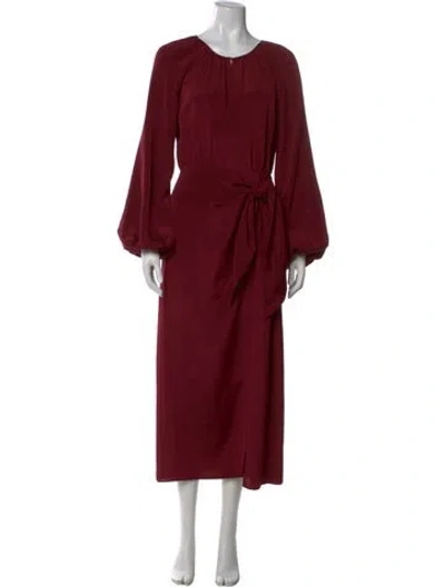 Pre-owned La Ligne Silk Long Dress In Red
