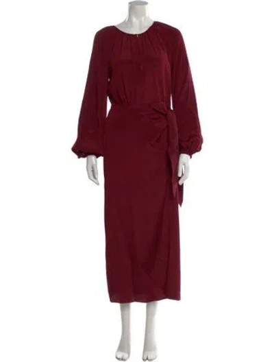 Pre-owned La Ligne Silk Long Dress In Red